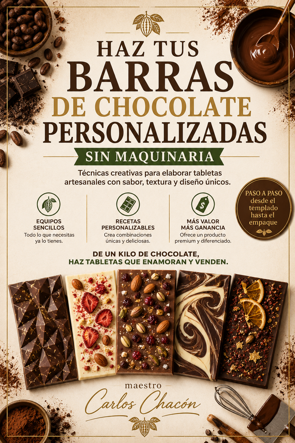 Portada Haz tus Barras de Chocolate Personalizadas sin Maquinaria